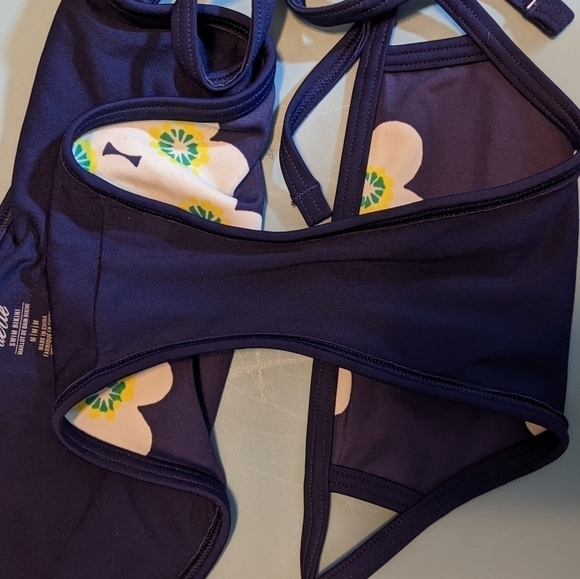 Aerie Floral Tie Style Bikini Bottom Sz S - Picture 4 of 5